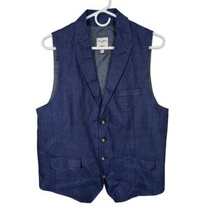 Murano Baird McNutt Suit Separates Linen Vest, Blue, Size M